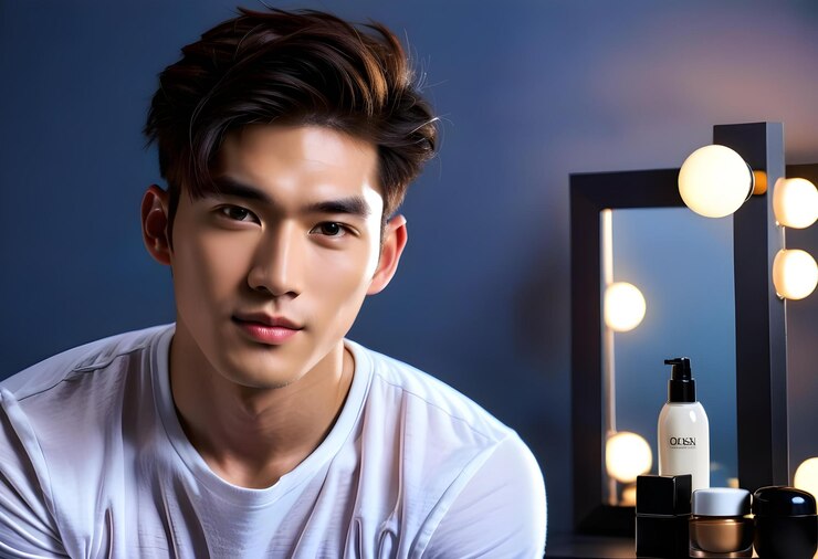young man skincare korean